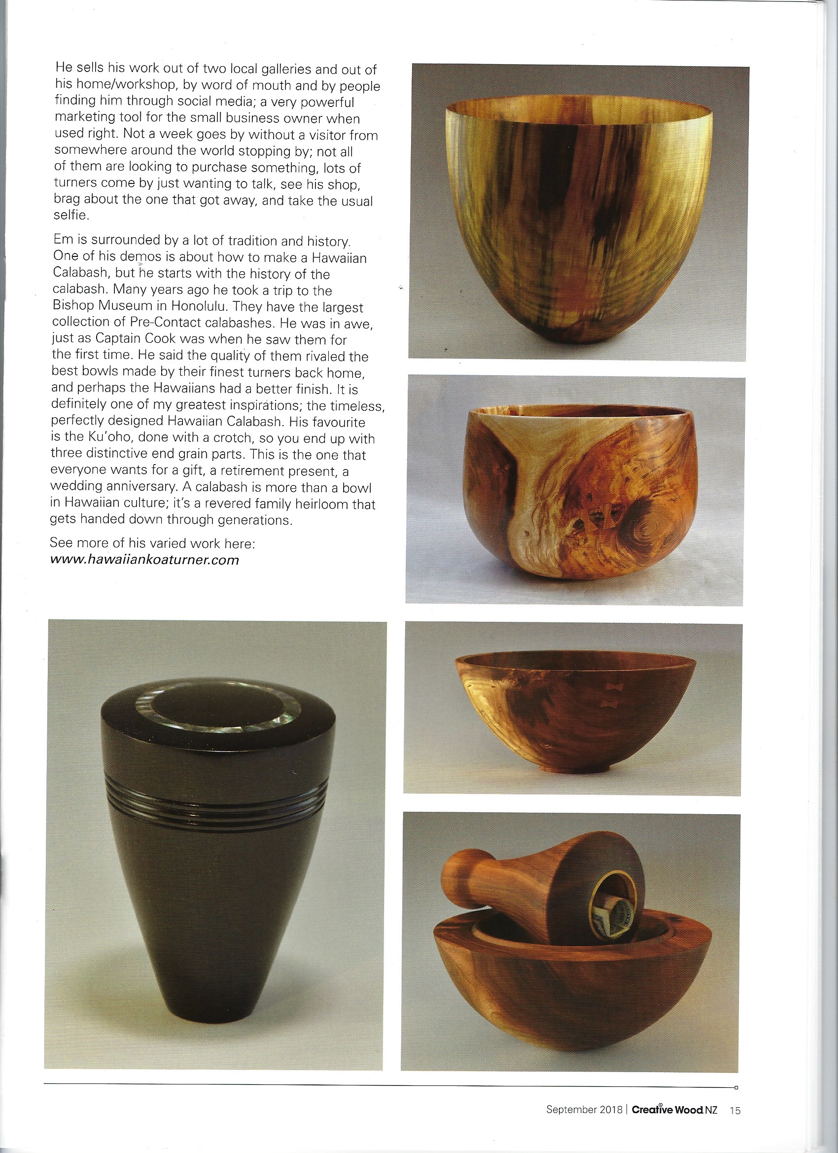  NZ Woodturning featured artist article 